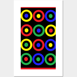 RETRO GAME GEOMETRIC CIRCLES Posters and Art